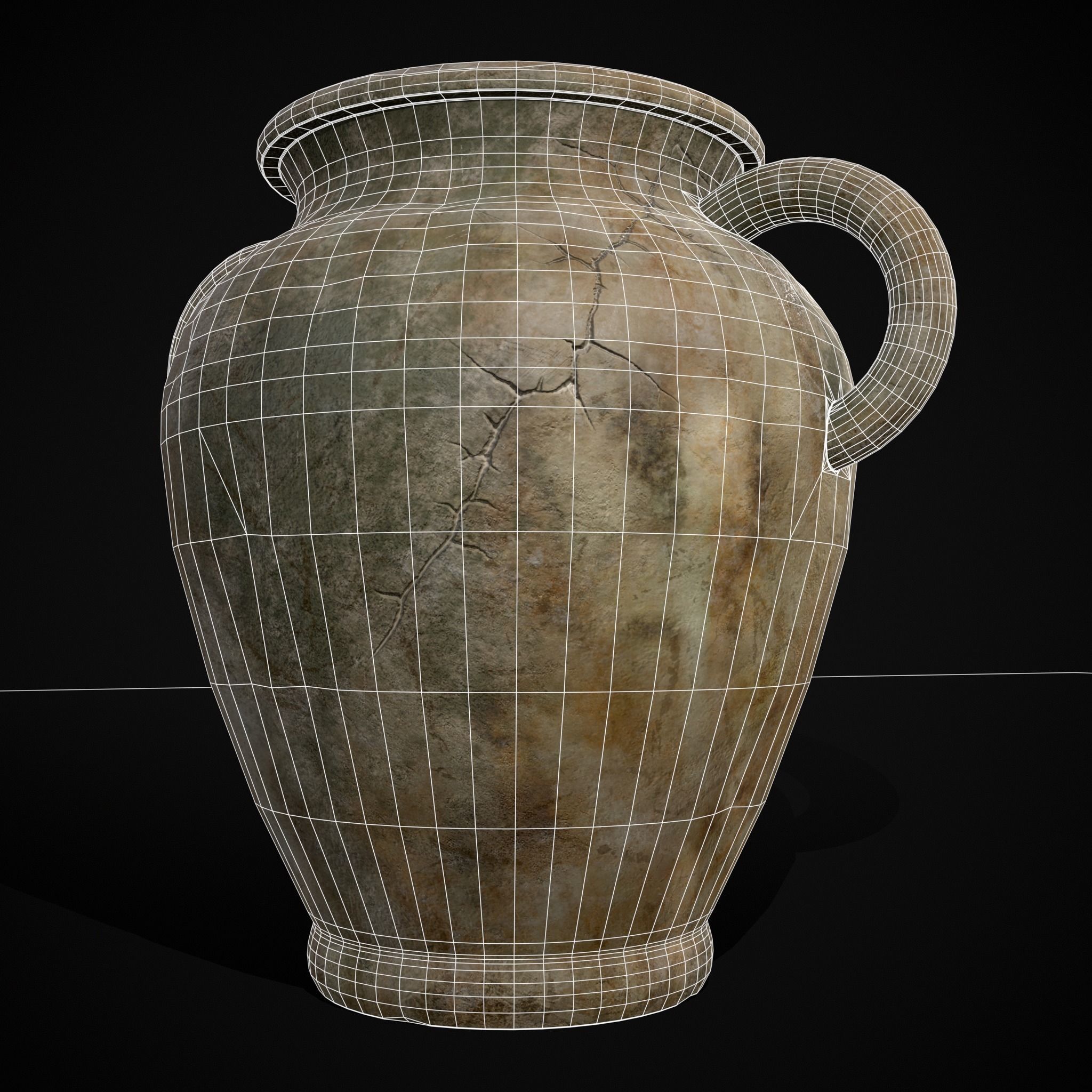 Marble Garden Vases Low-poly 3D model_14