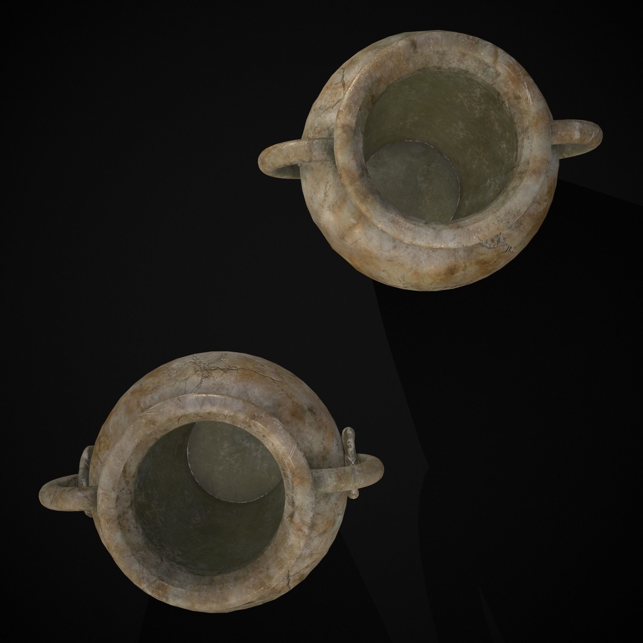 Marble Garden Vases Low-poly 3D model_19