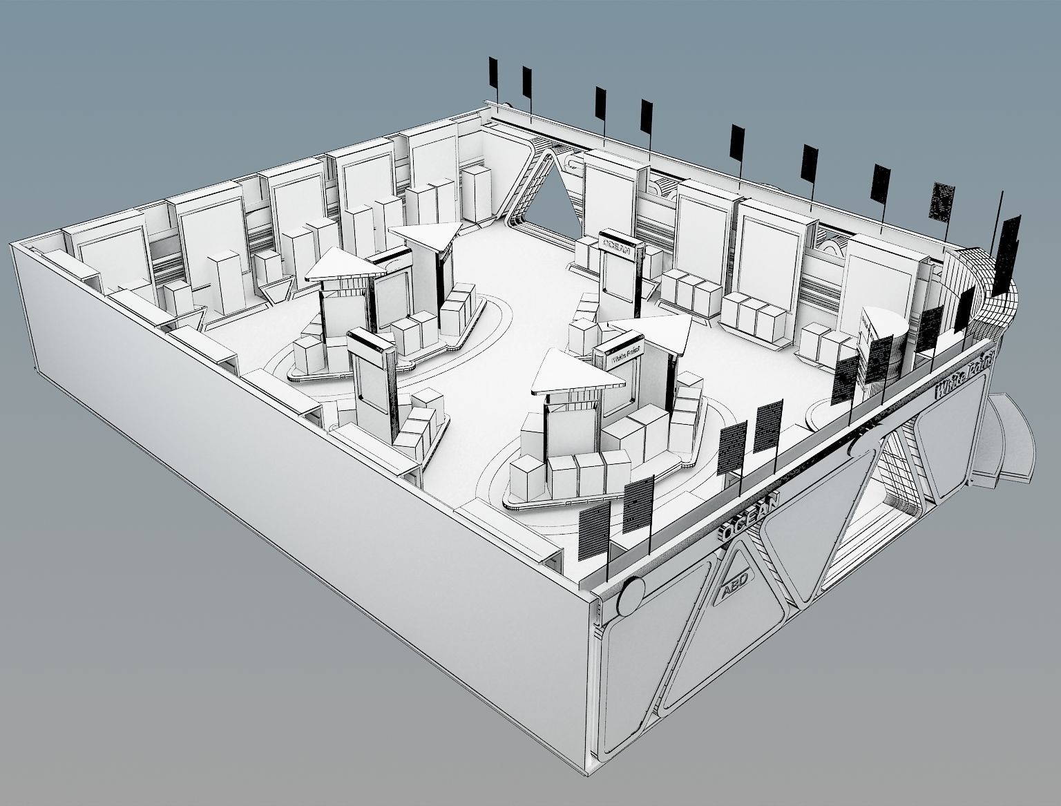 Fair Tent exhibition a366 3D model_35