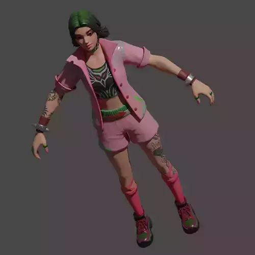 Fortnite Mariposa 3D Rigged Model 3D model
