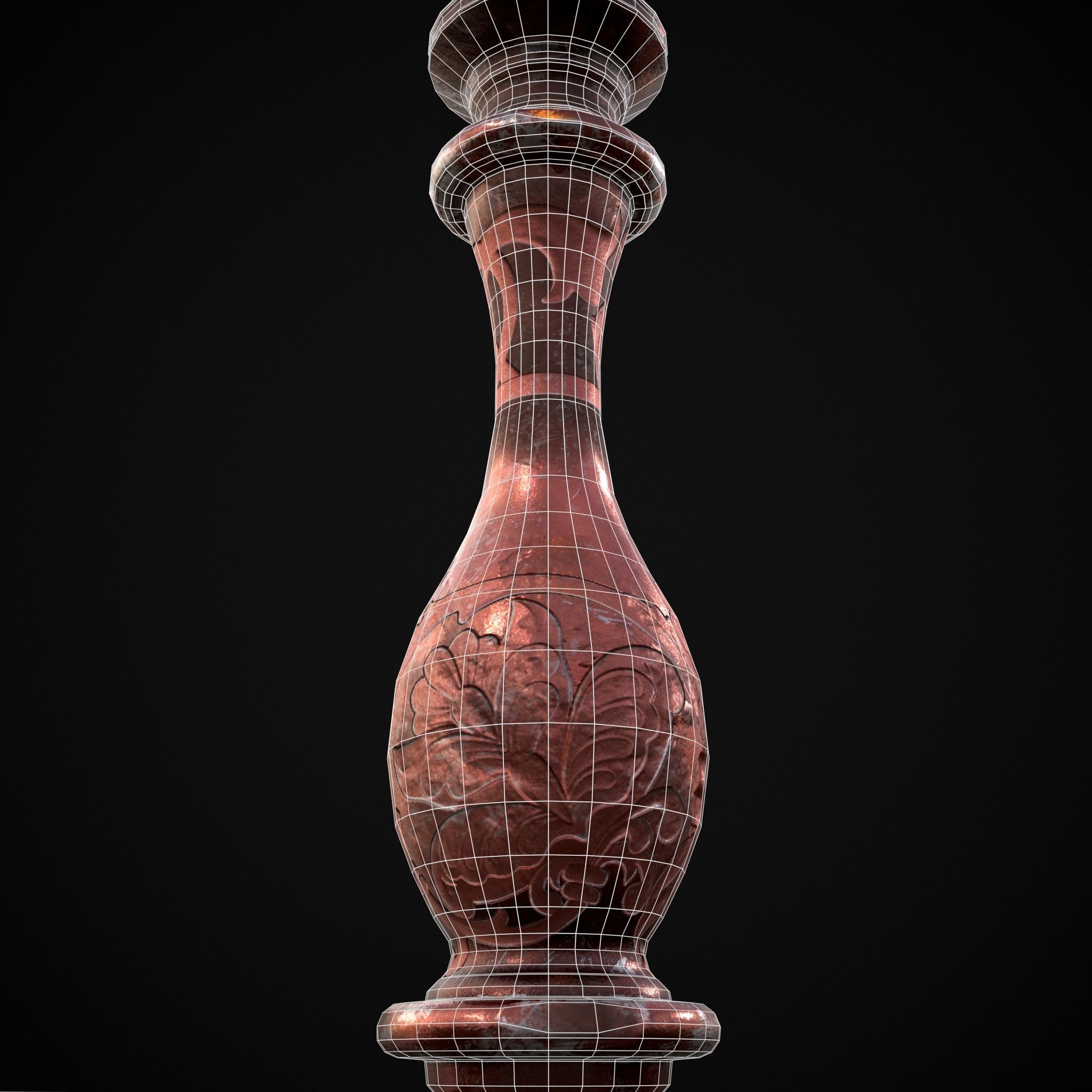 Thin Elegant Candle Stick  Low-poly 3D model_10