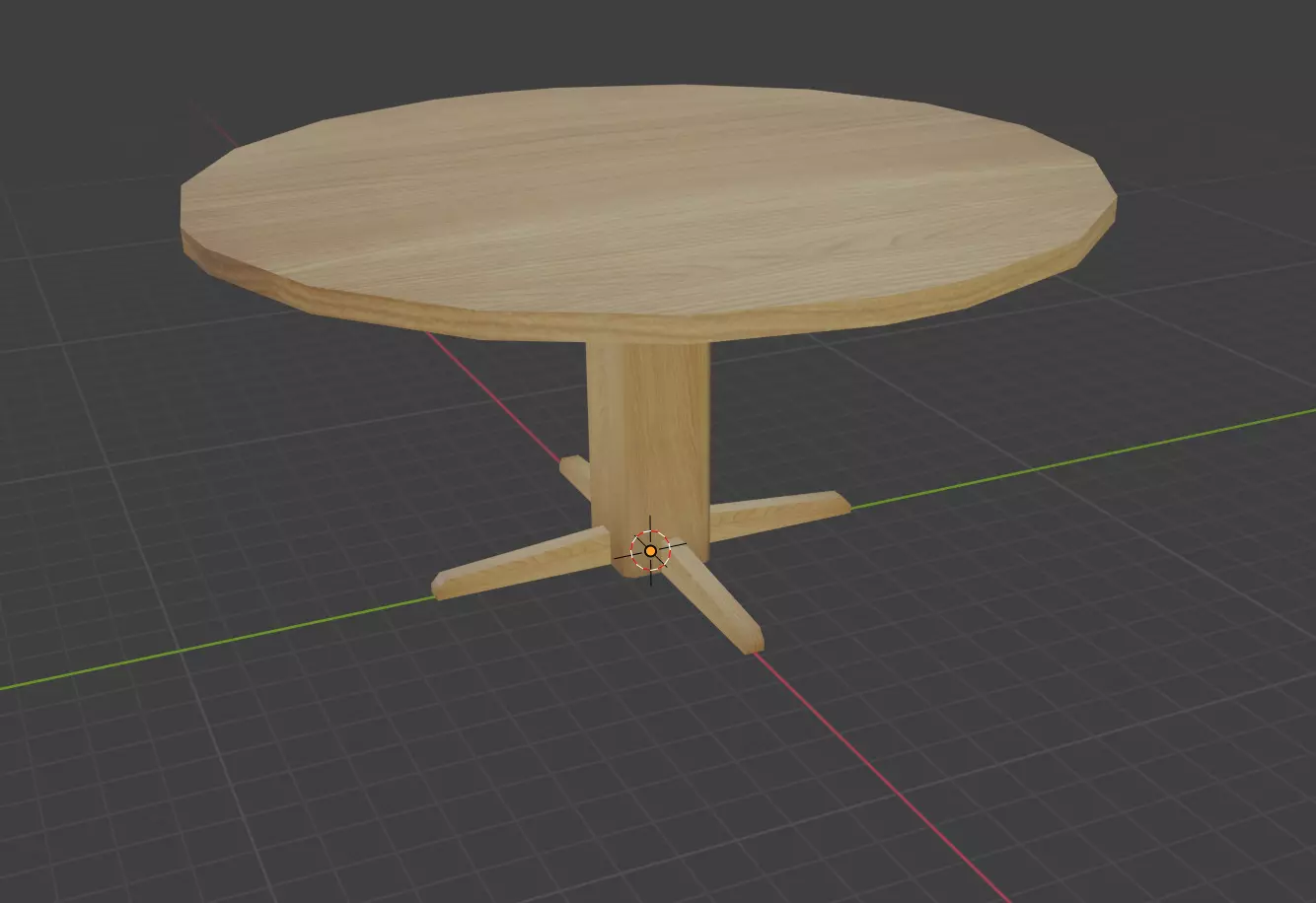round table Low-poly 3D model_0