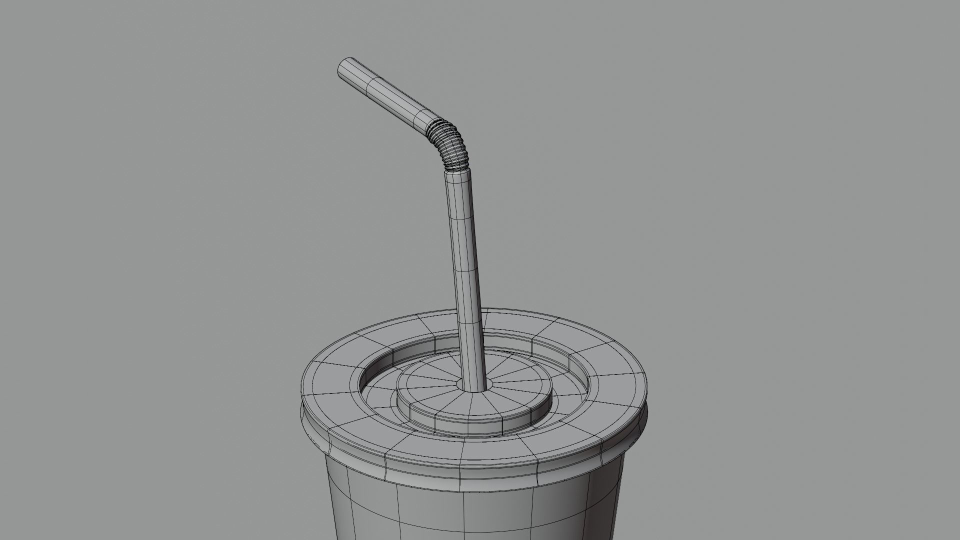 Cup With Straw 3D model_12