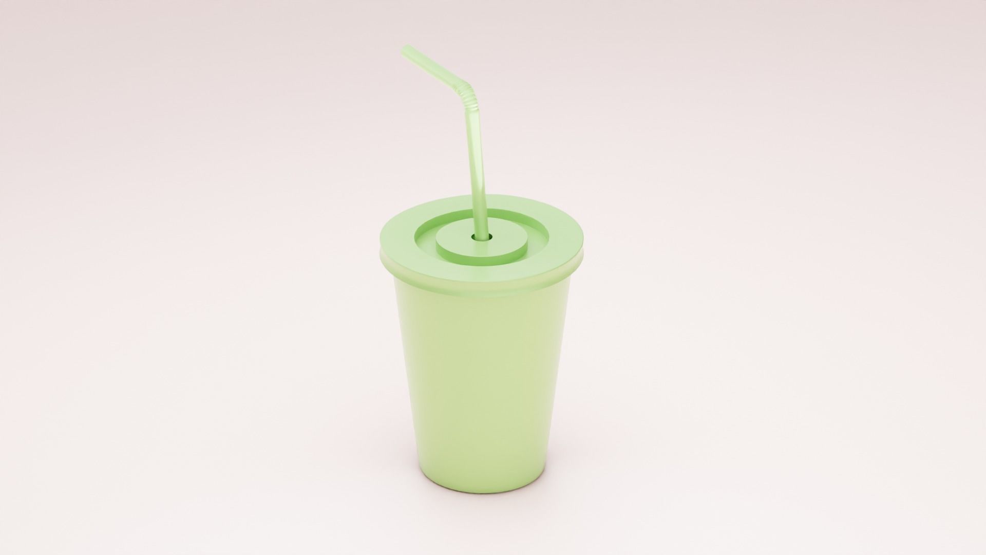 Cup With Straw 3D model_3