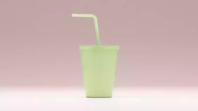 Cup With Straw 3D model