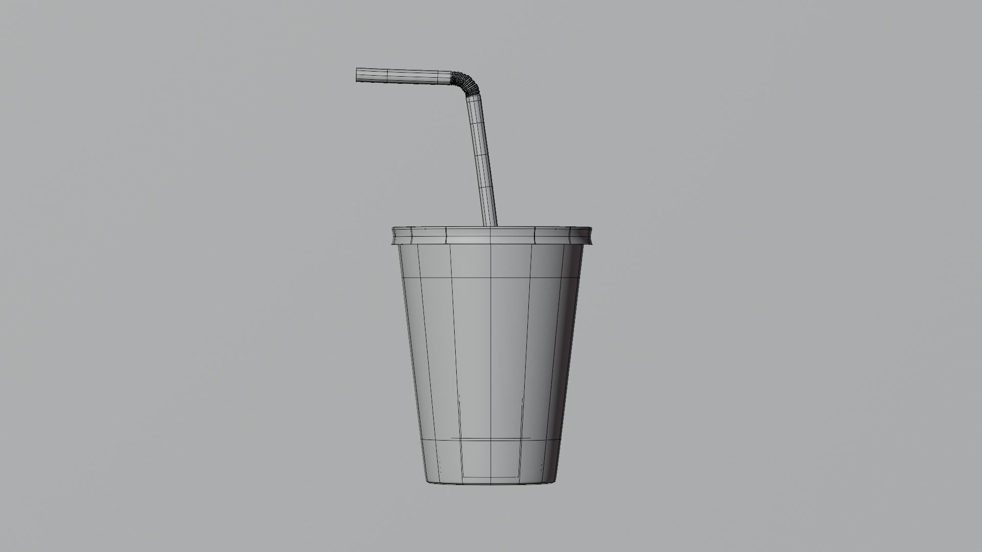 Cup With Straw 3D model_7