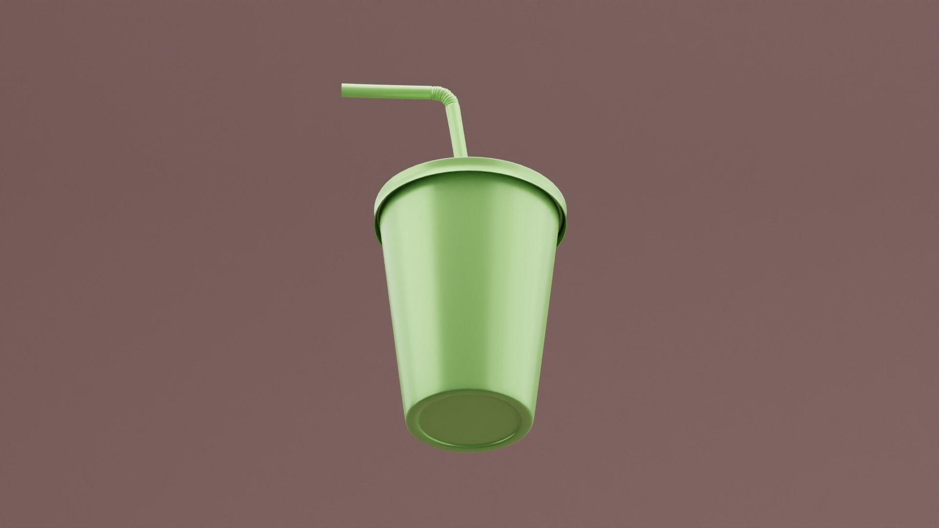 Cup With Straw 3D model_6