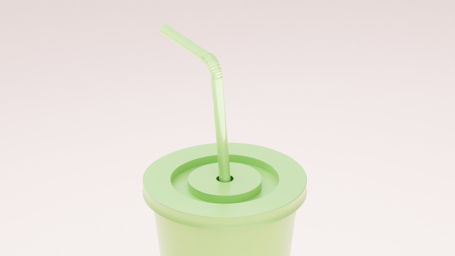 Cup With Straw 3D model_5