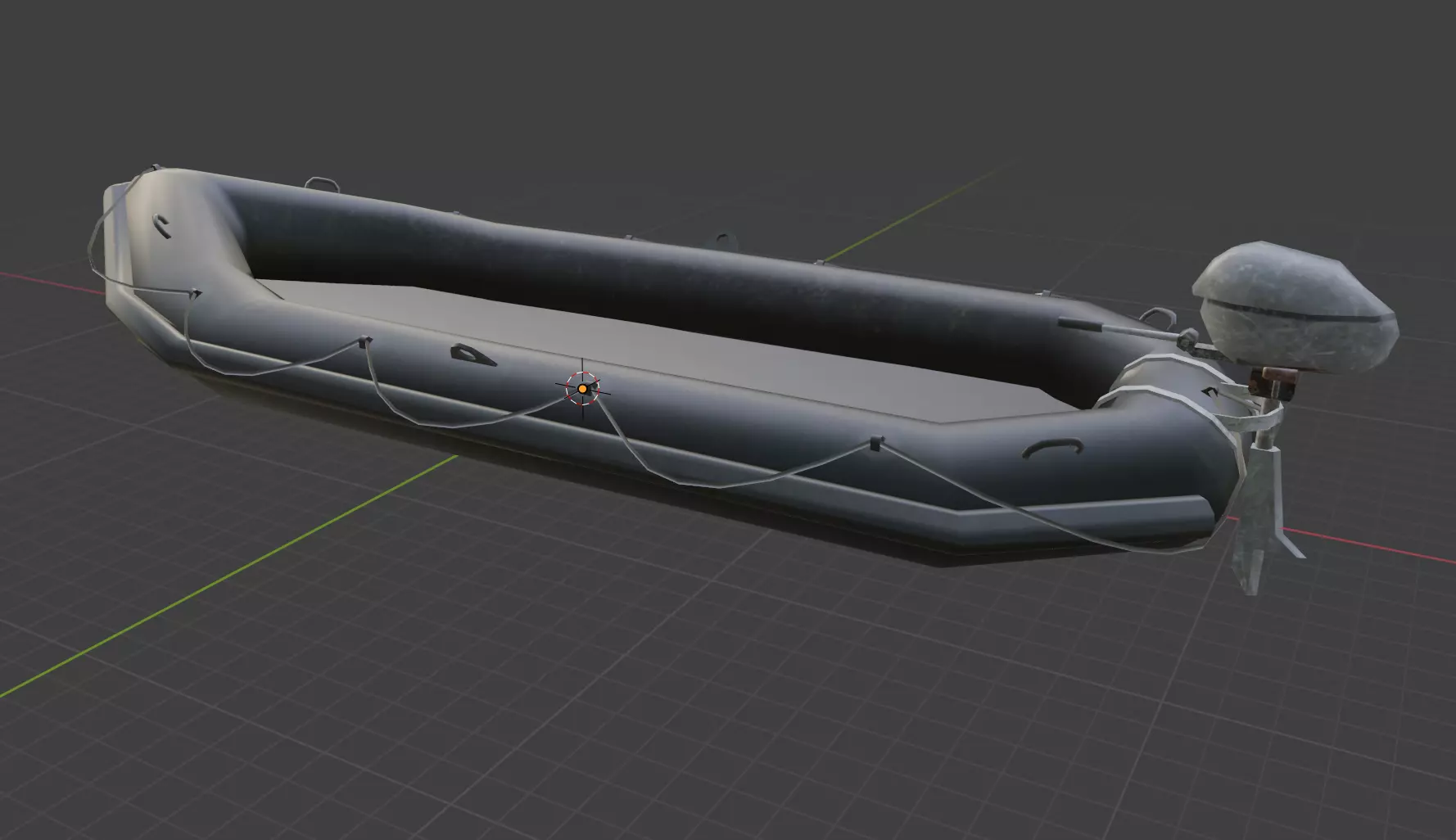 raft rubber Low-poly 3D model_0