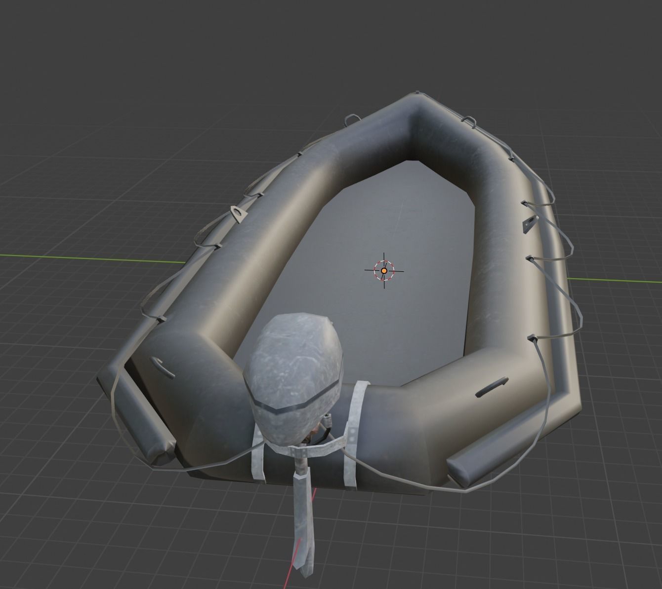 raft rubber Low-poly 3D model_2