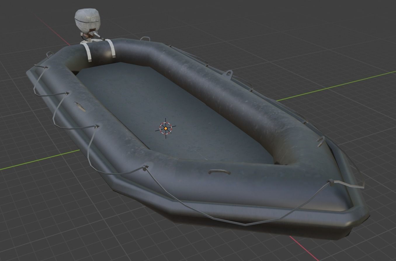 raft rubber Low-poly 3D model_1