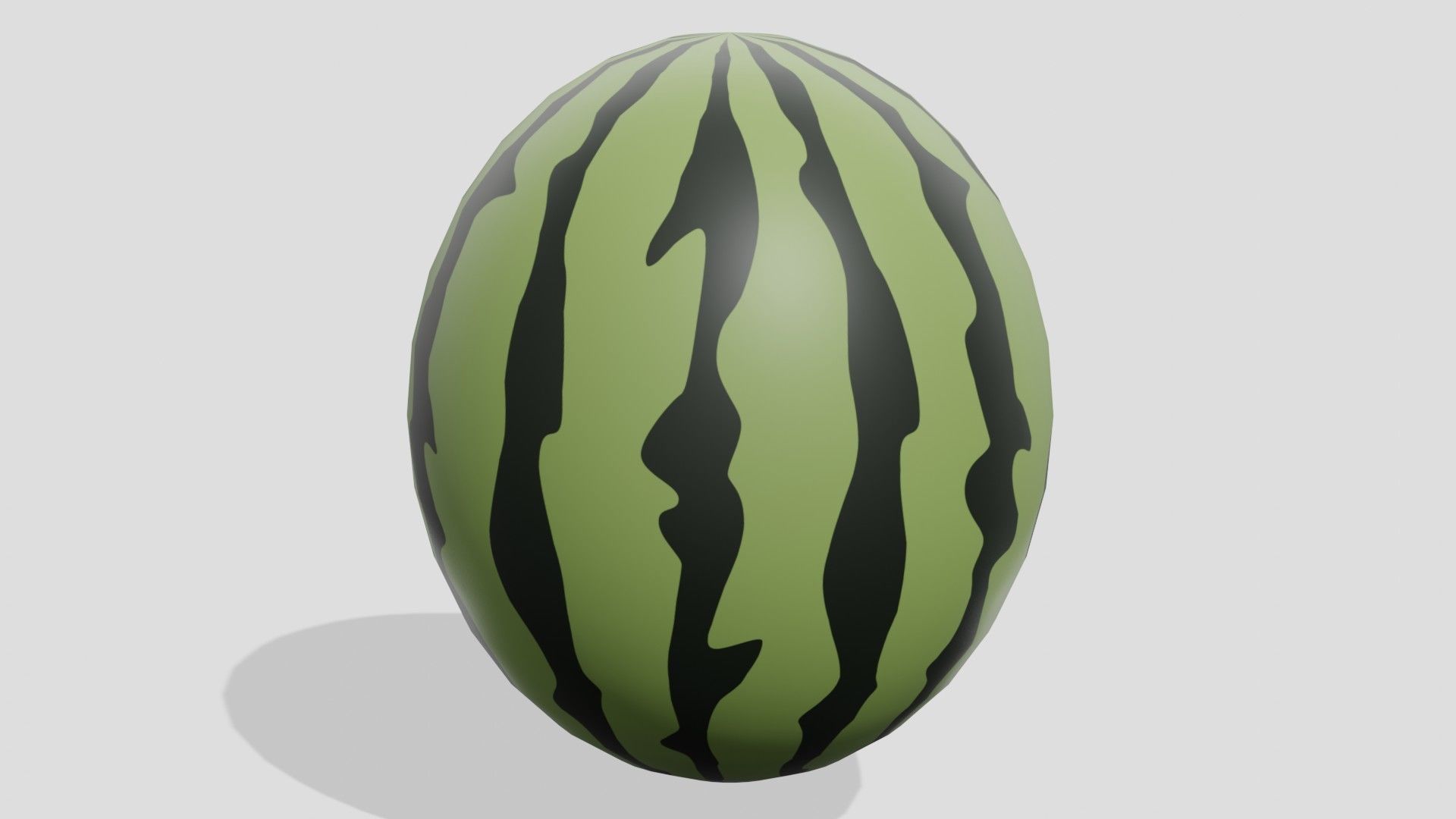 Watermelon cartoon Low-poly 3D model_4