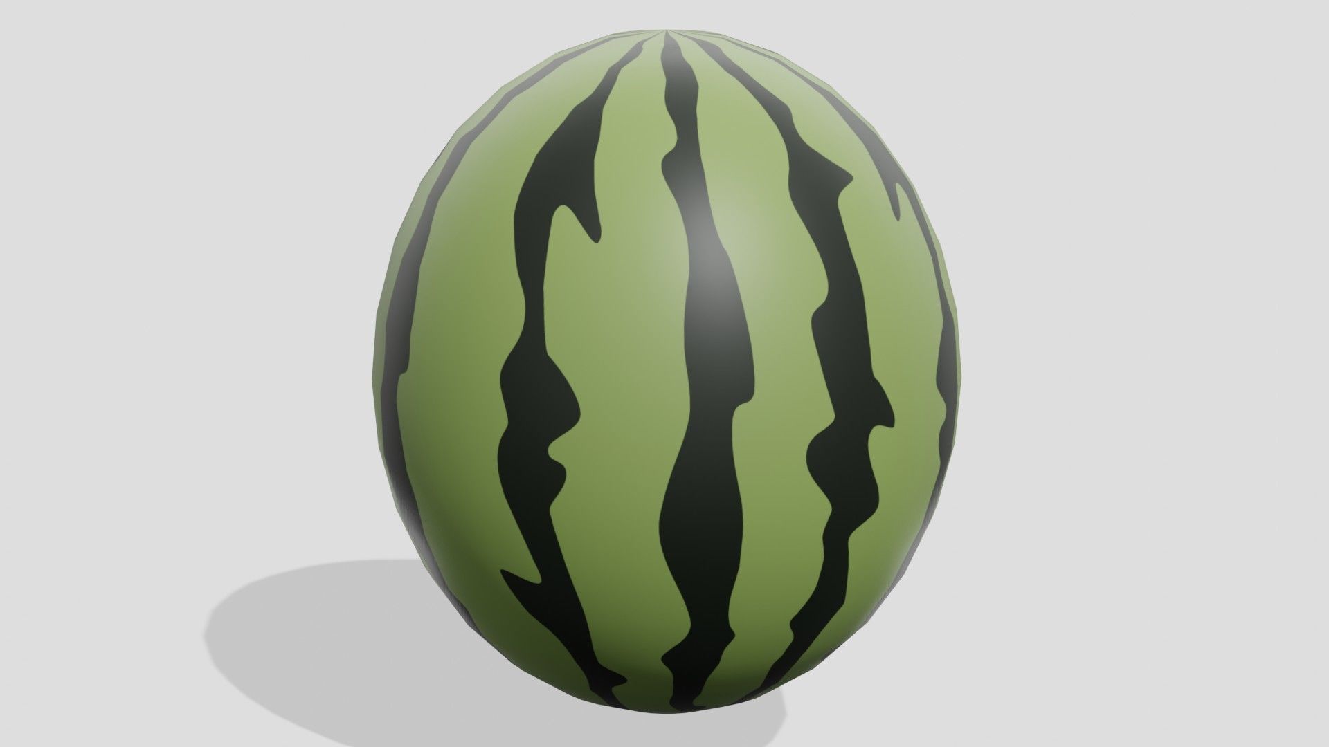 Watermelon cartoon Low-poly 3D model_2