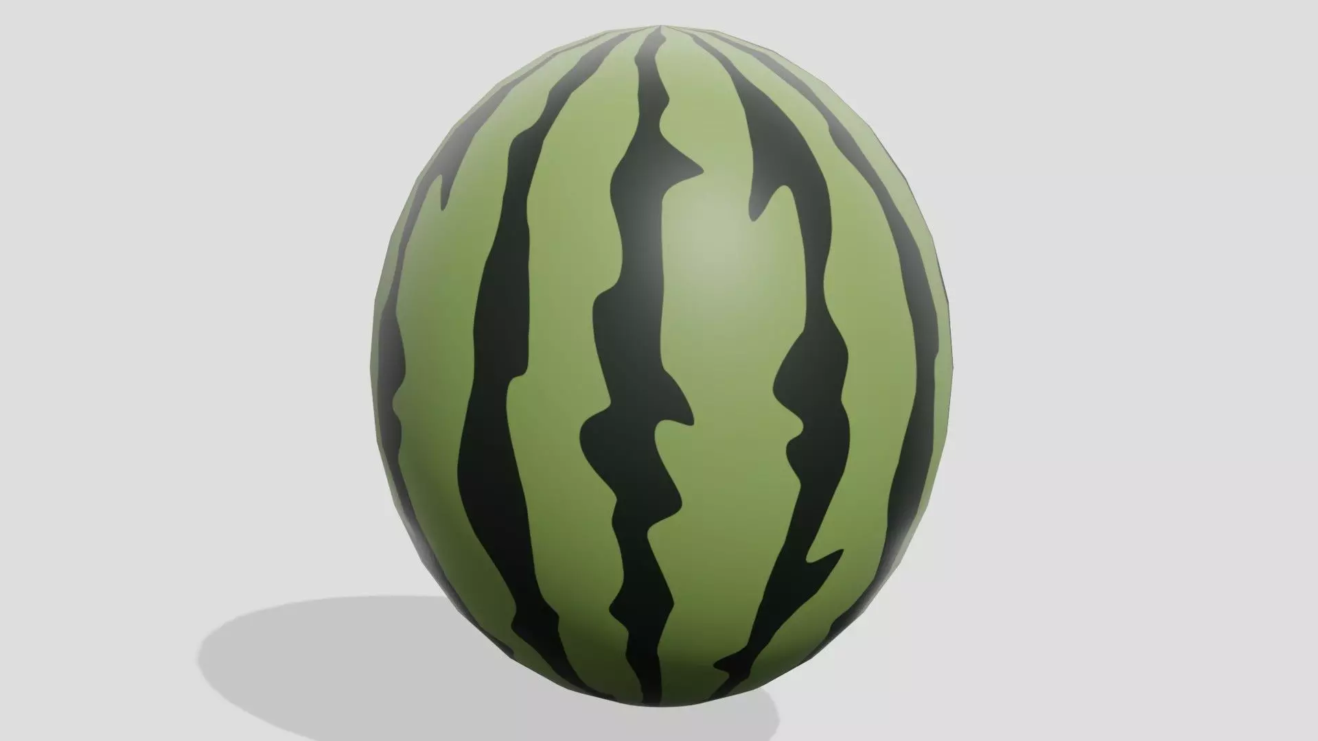 Watermelon cartoon Low-poly 3D model_0
