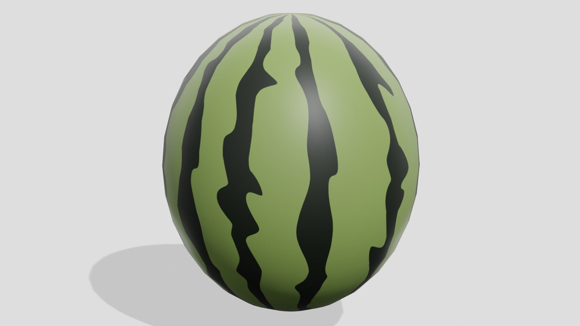 Watermelon cartoon Low-poly 3D model_3