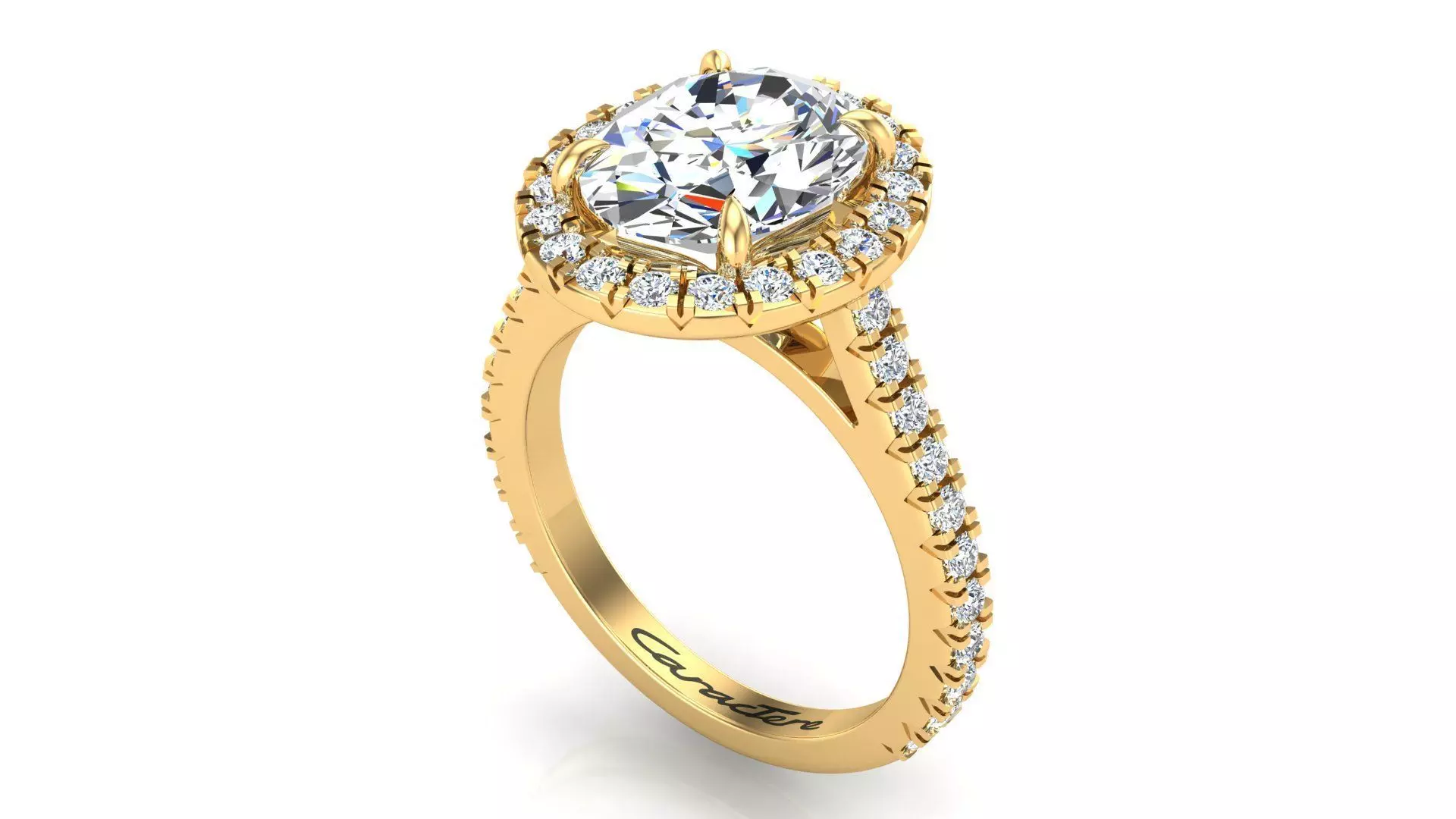Simple Engagement Ring With Oval Stone 3D print model_0