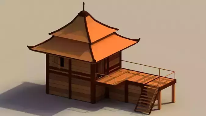 Low Poly Traditional Japanese House