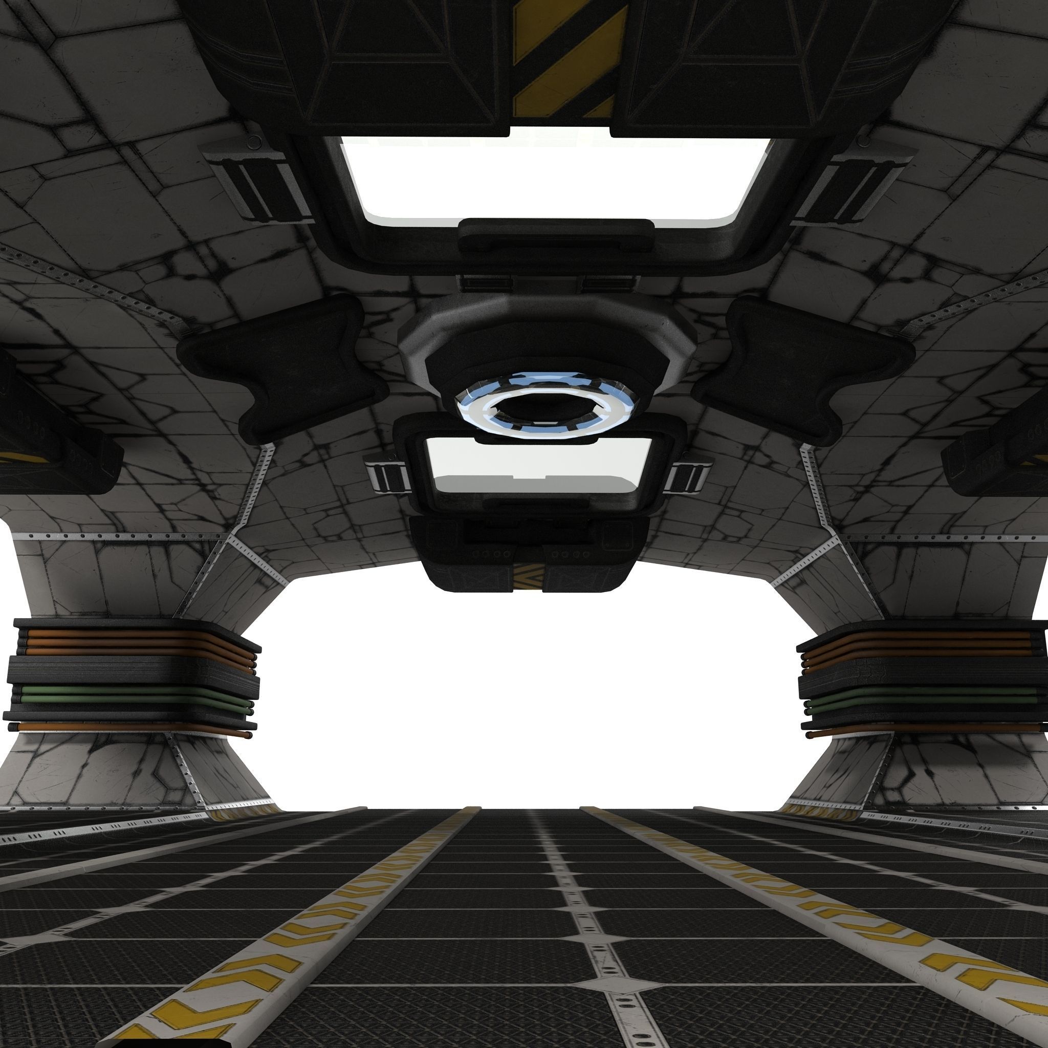 Sci Fi interior Low-poly 3D model_11