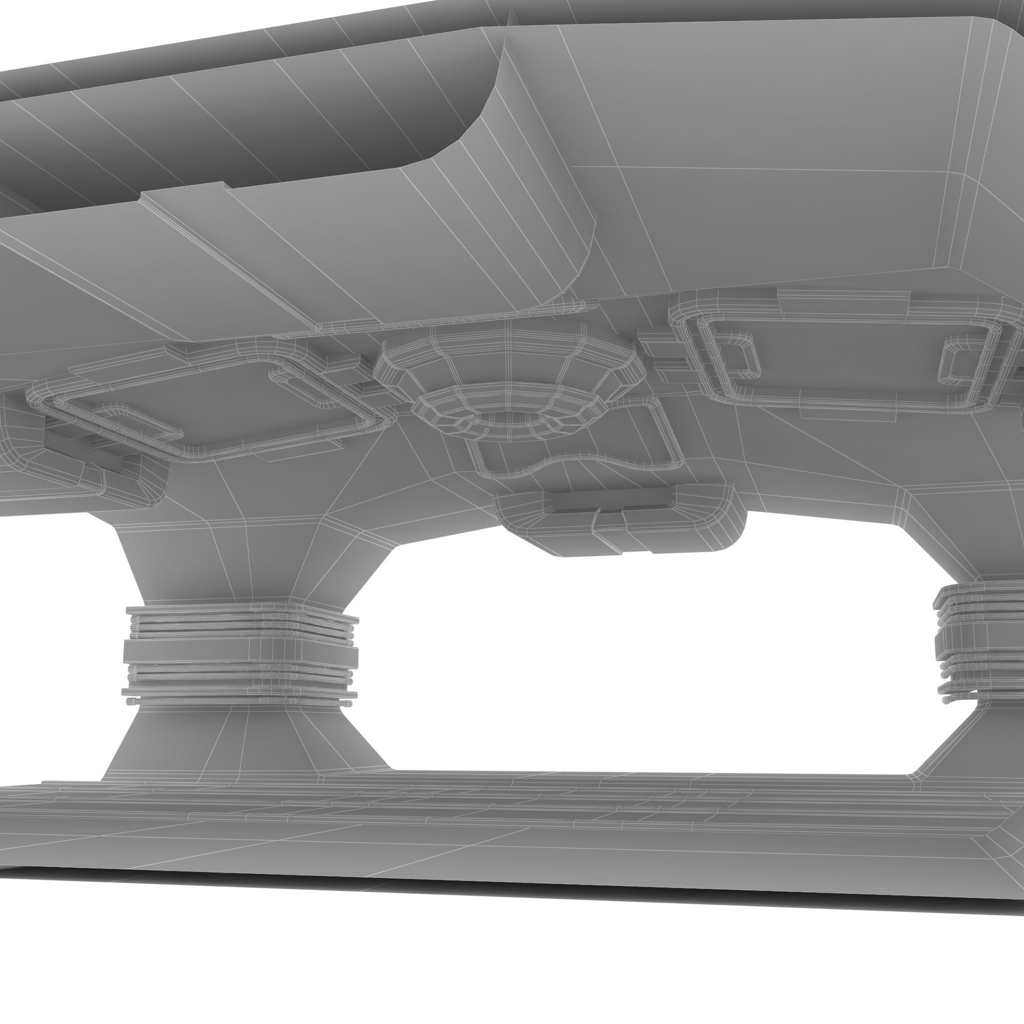 Sci Fi interior Low-poly 3D model_14