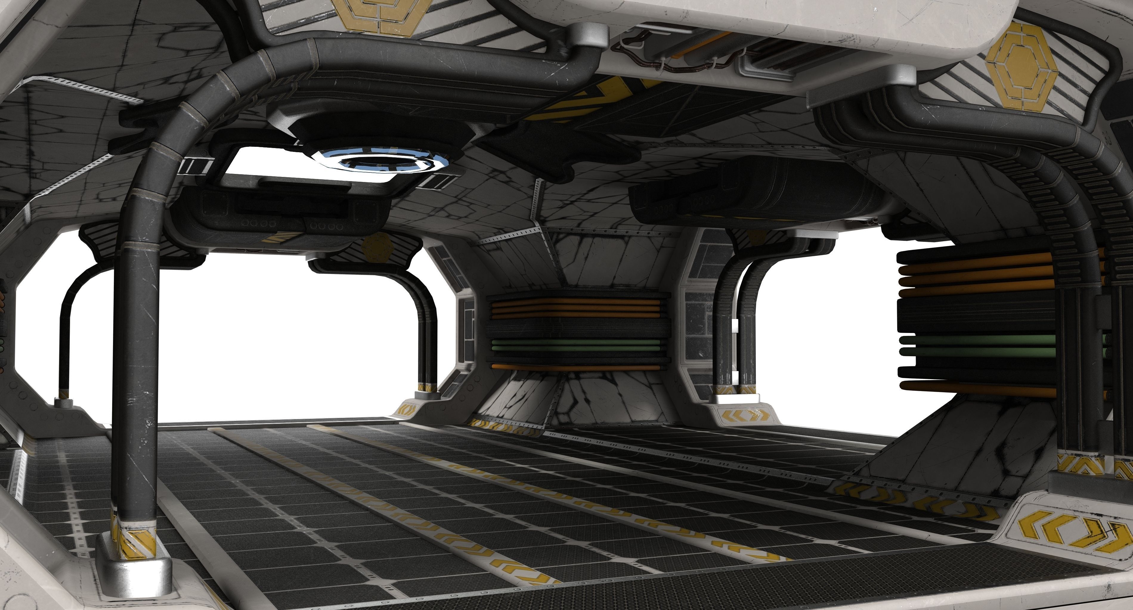 Sci Fi interior Low-poly 3D model_6