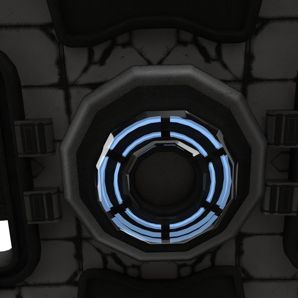 Sci Fi interior Low-poly 3D model_10