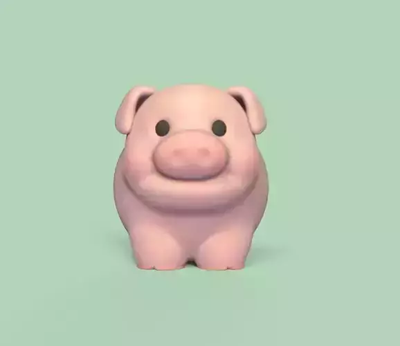 Round Pig 3D print model