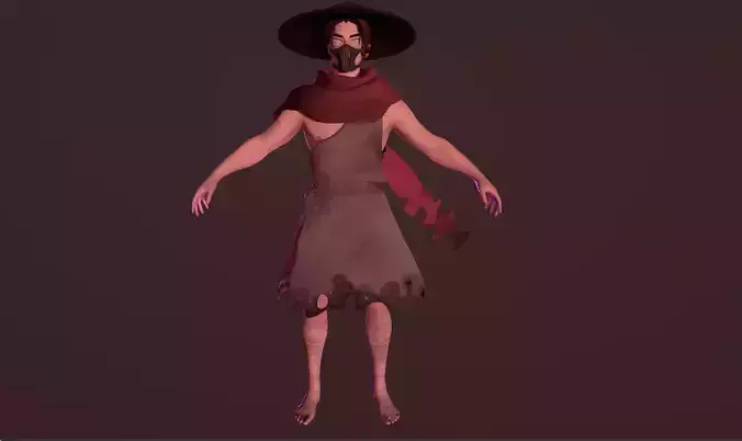 Samurai - Game Ready 3D model - UE4 Low-poly 3D model Low-poly 3D model