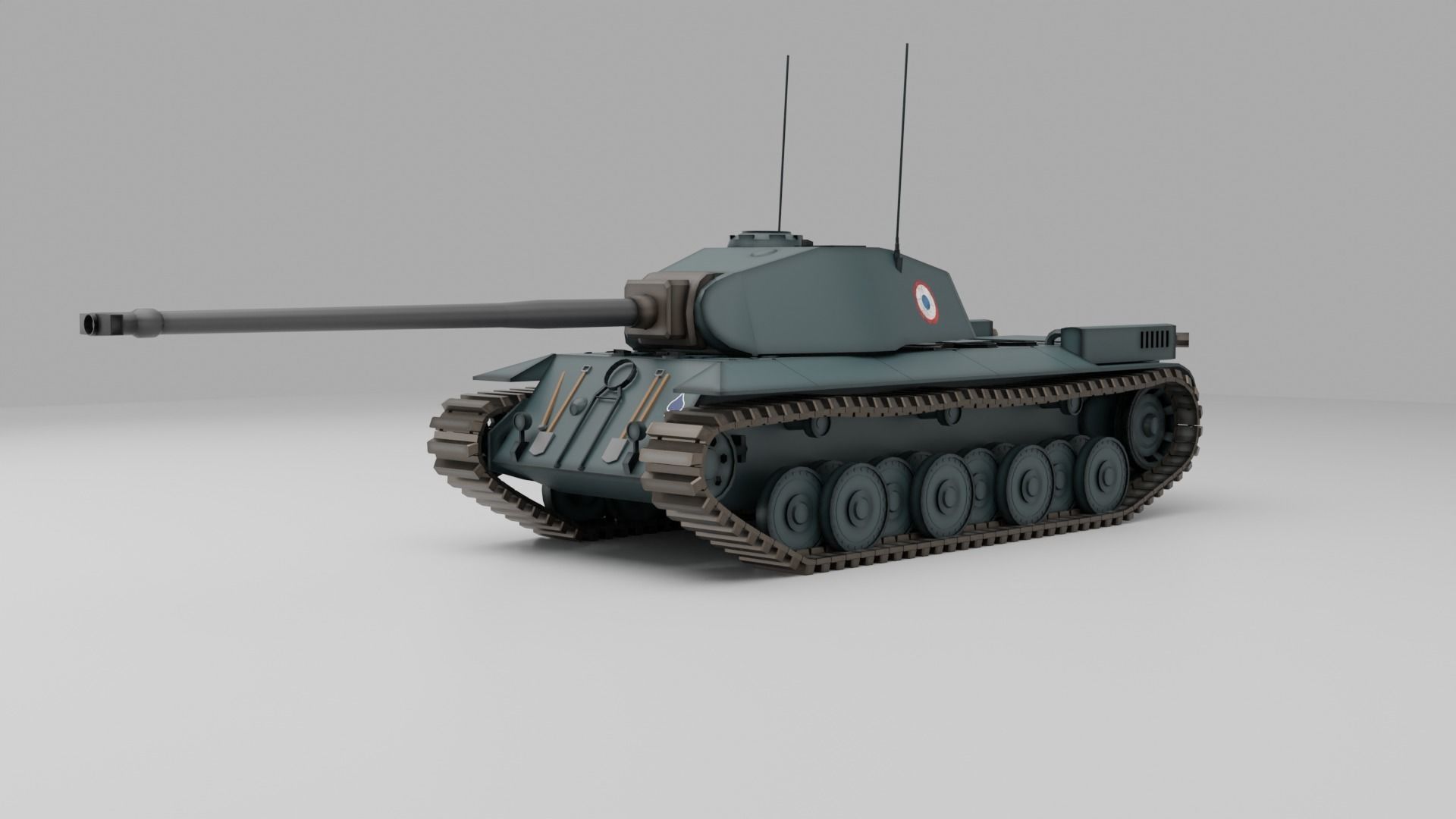 FCM 50T French medium tank Free 3D model_2