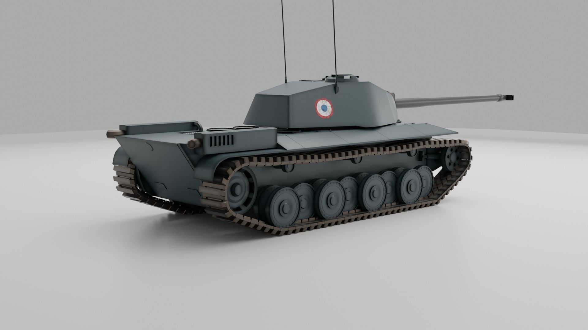 FCM 50T French medium tank Free 3D model_7