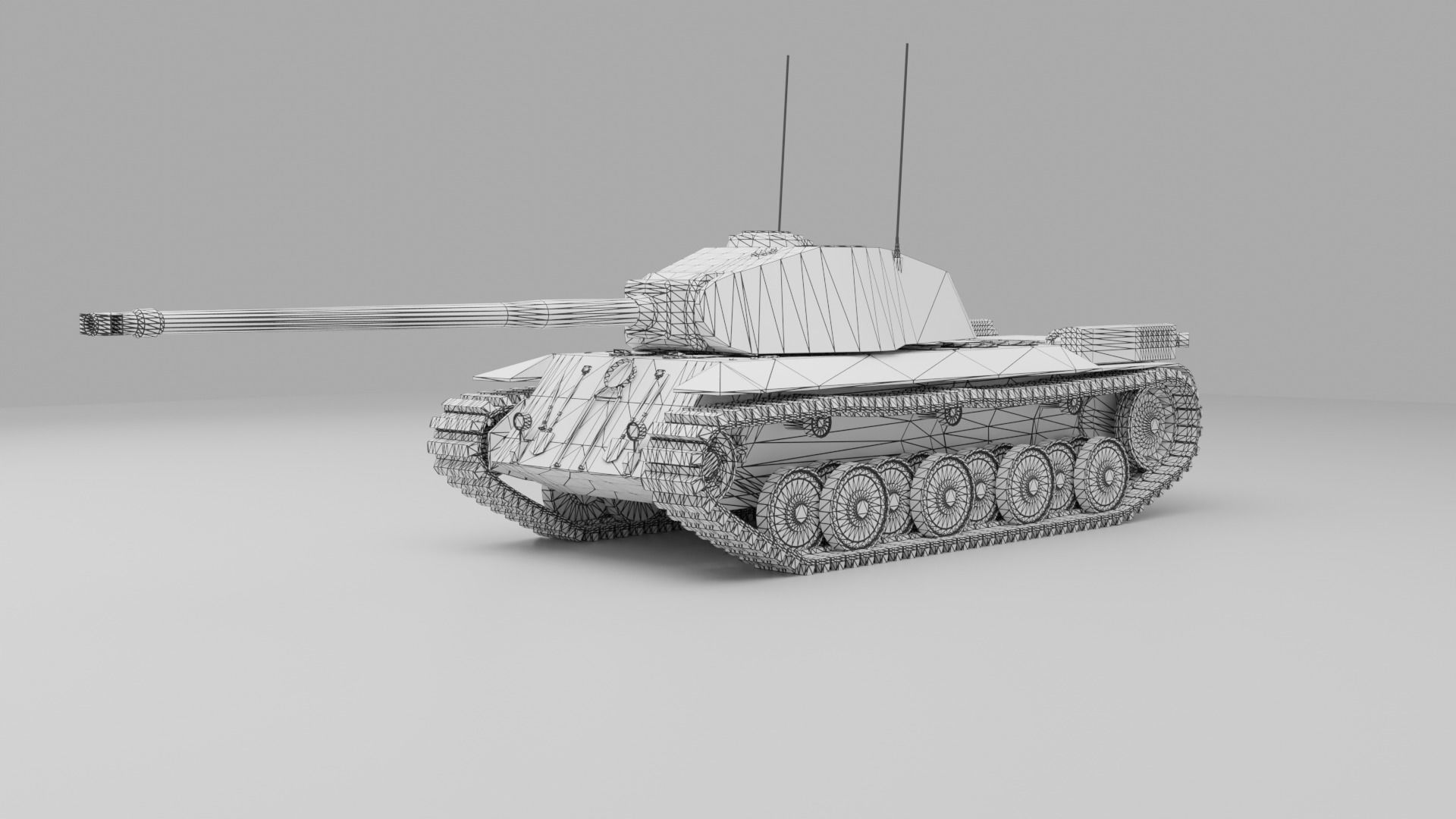 FCM 50T French medium tank Free 3D model_9
