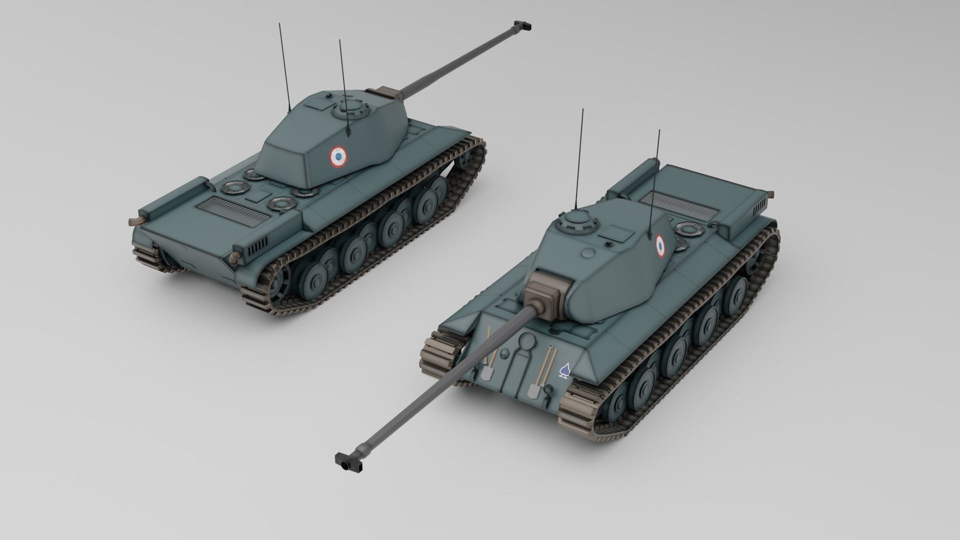 FCM 50T French medium tank Free 3D model_5