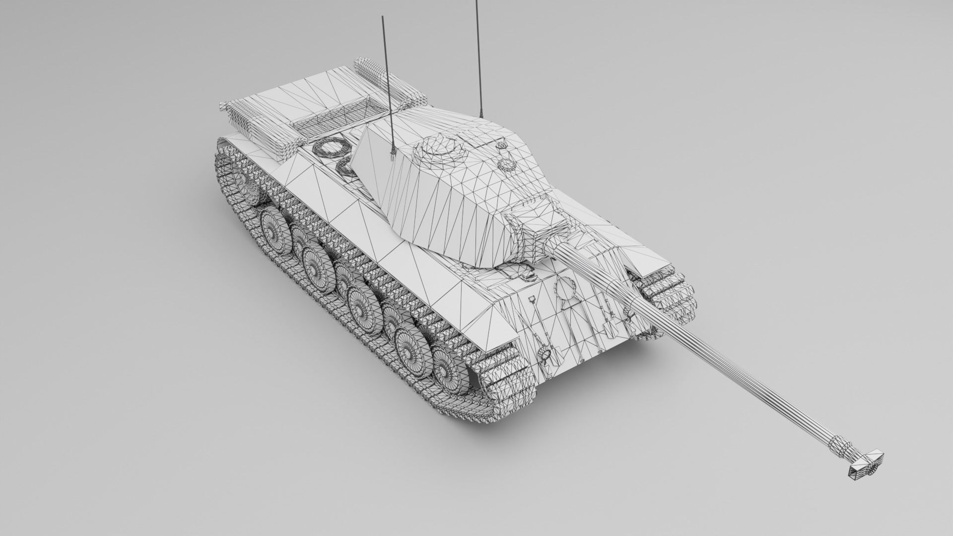FCM 50T French medium tank Free 3D model_11