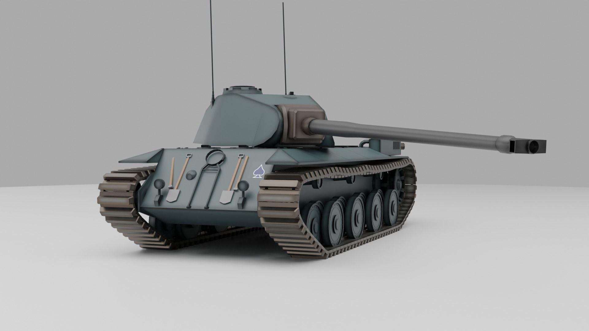 FCM 50T French medium tank Free 3D model_8