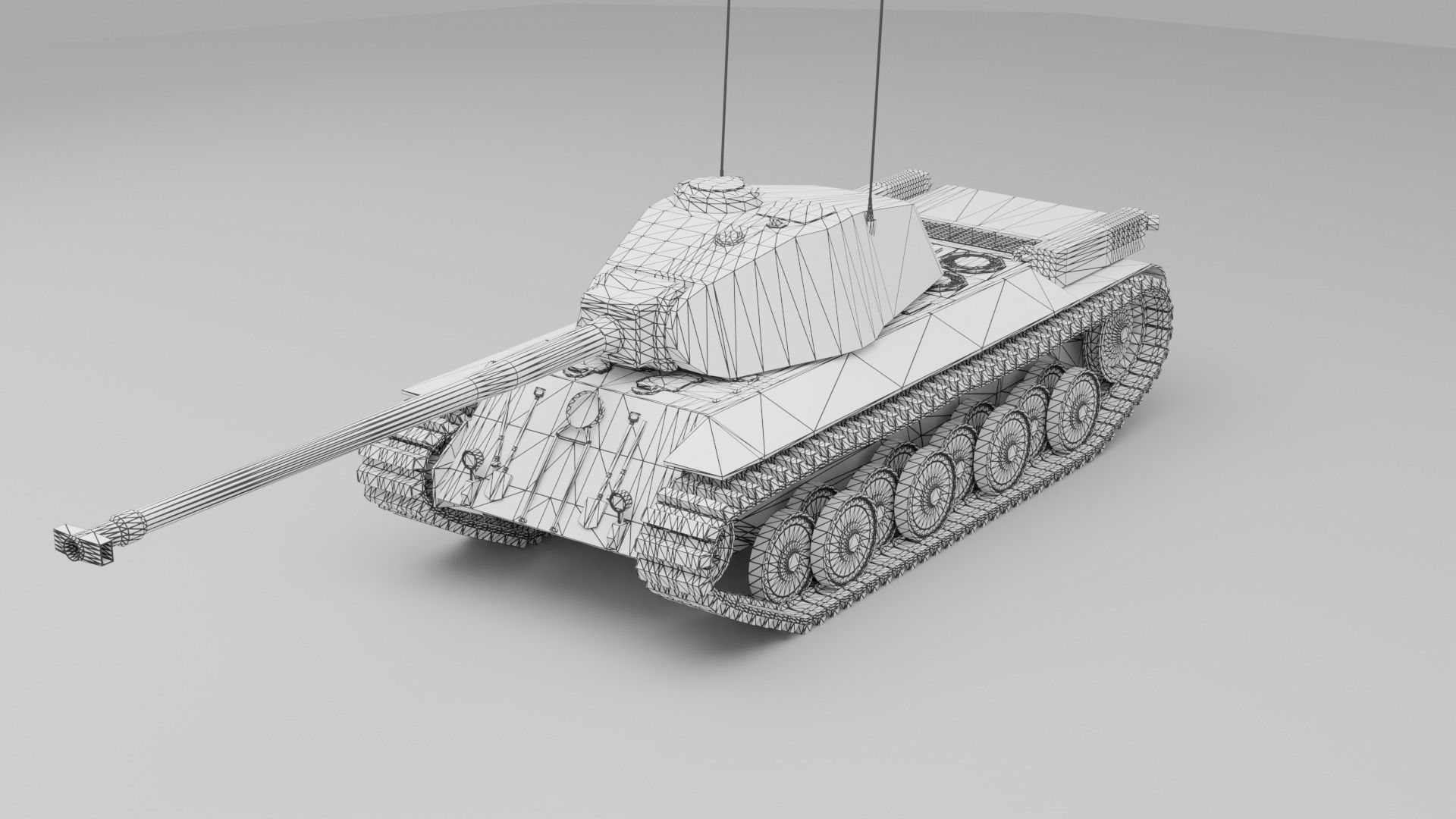 FCM 50T French medium tank Free 3D model_10