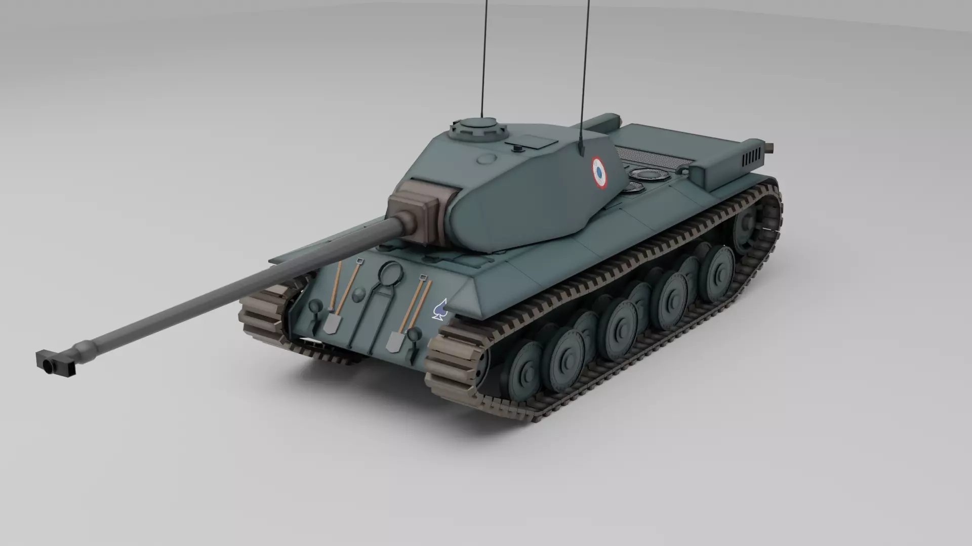 FCM 50T French medium tank Free 3D model_0