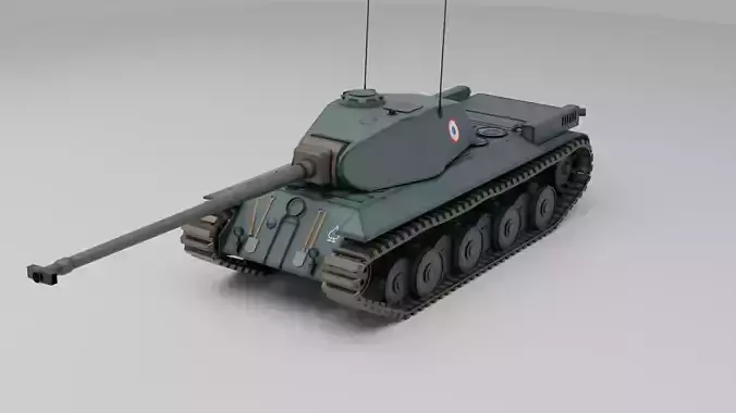 FCM 50T French medium tank Free 3D model