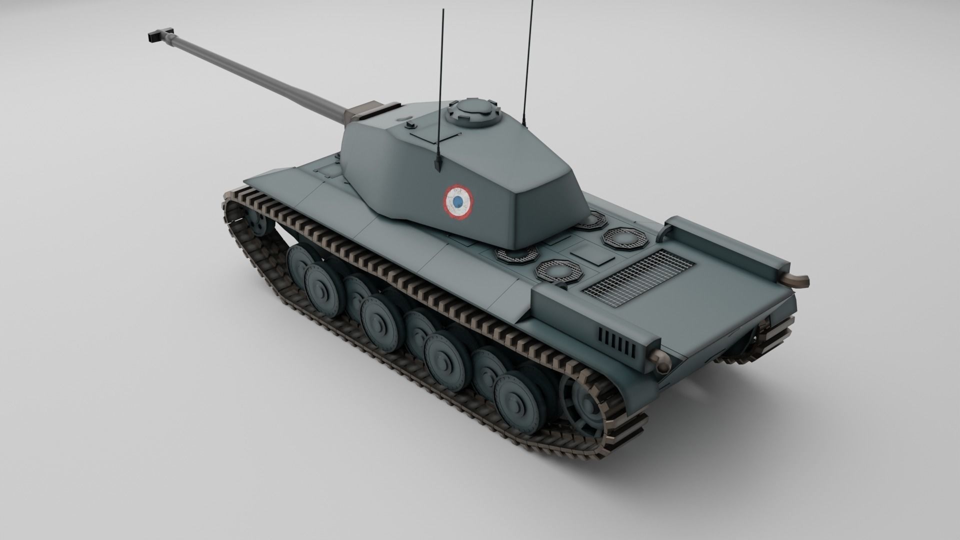 FCM 50T French medium tank Free 3D model_6