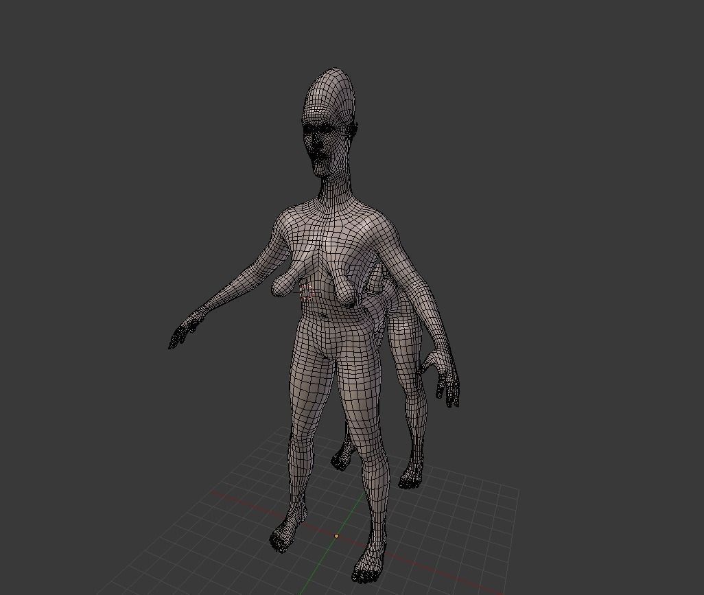 Humanoid Four Legged Creature Alien Ralph BASE MESH Free 3D model_0