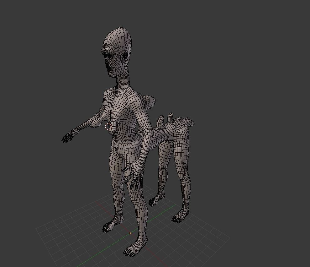 Humanoid Four Legged Creature Alien Ralph BASE MESH Free 3D model_2