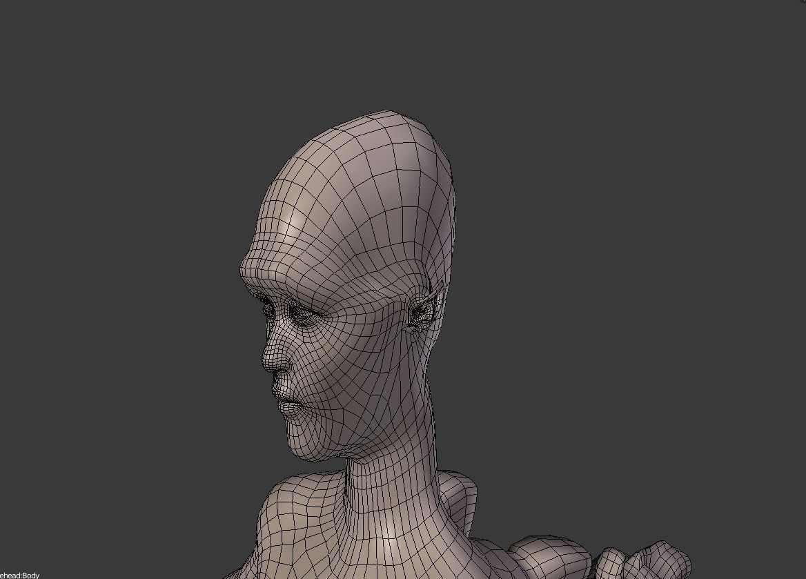 Humanoid Four Legged Creature Alien Ralph BASE MESH Free 3D model_5