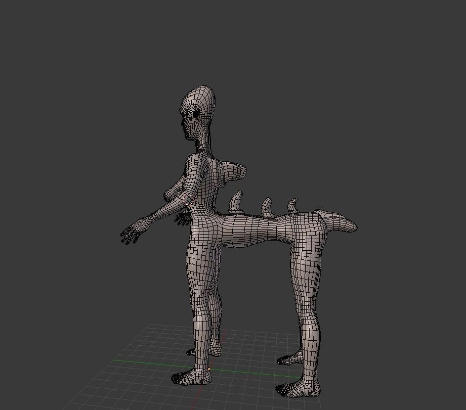 Humanoid Four Legged Creature Alien Ralph BASE MESH Free 3D model_1