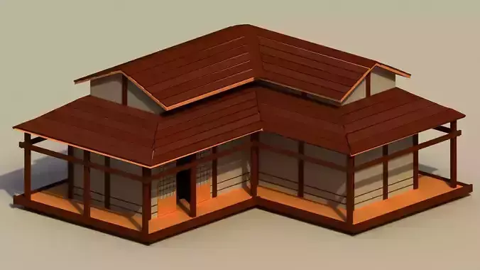 Low Poly Traditional Japanese House 2