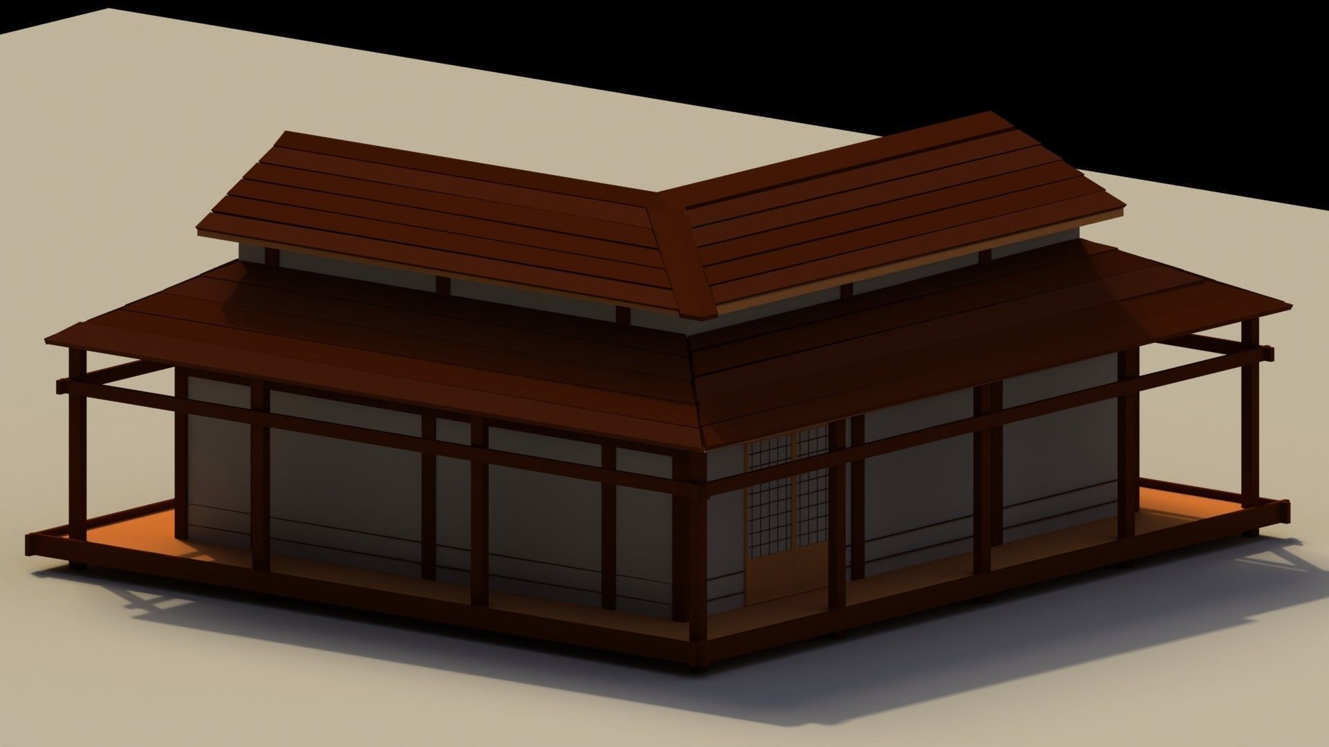 3D model Low Poly Traditional Japanese House 2 VR / AR / low-poly ...