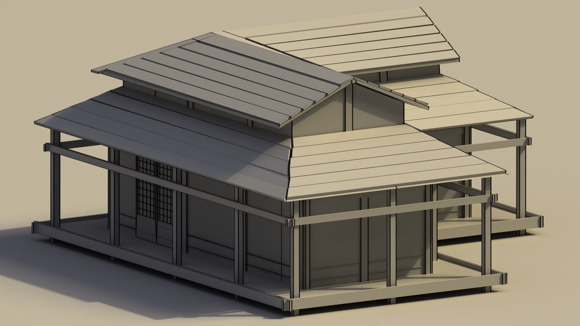 3D model Low Poly Traditional Japanese House 2 VR / AR / low-poly ...