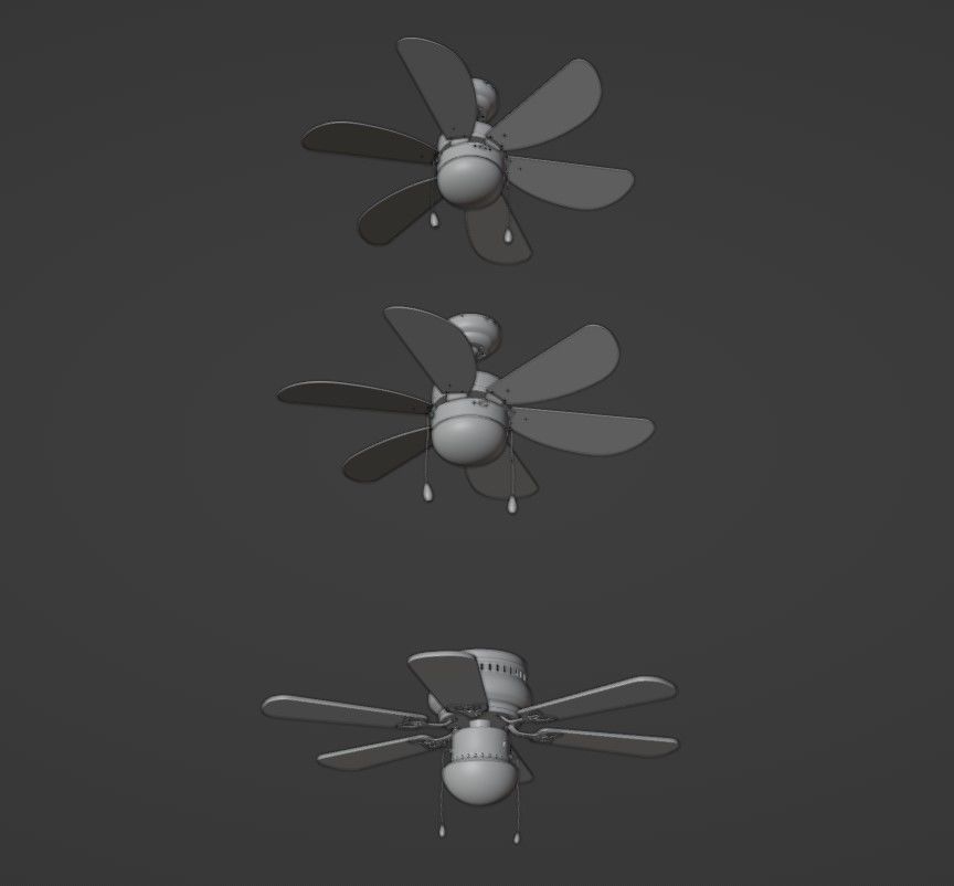 3 in 1 Ceiling Fans 3D model_3