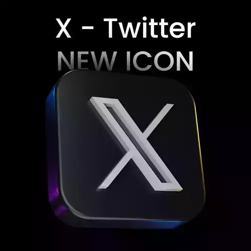Twitter new name is X Twitter change new logo X 3D model