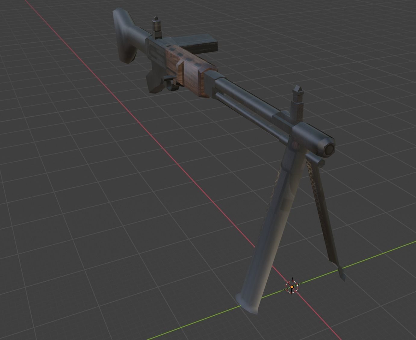 weapon fg42 Low-poly 3D model_1