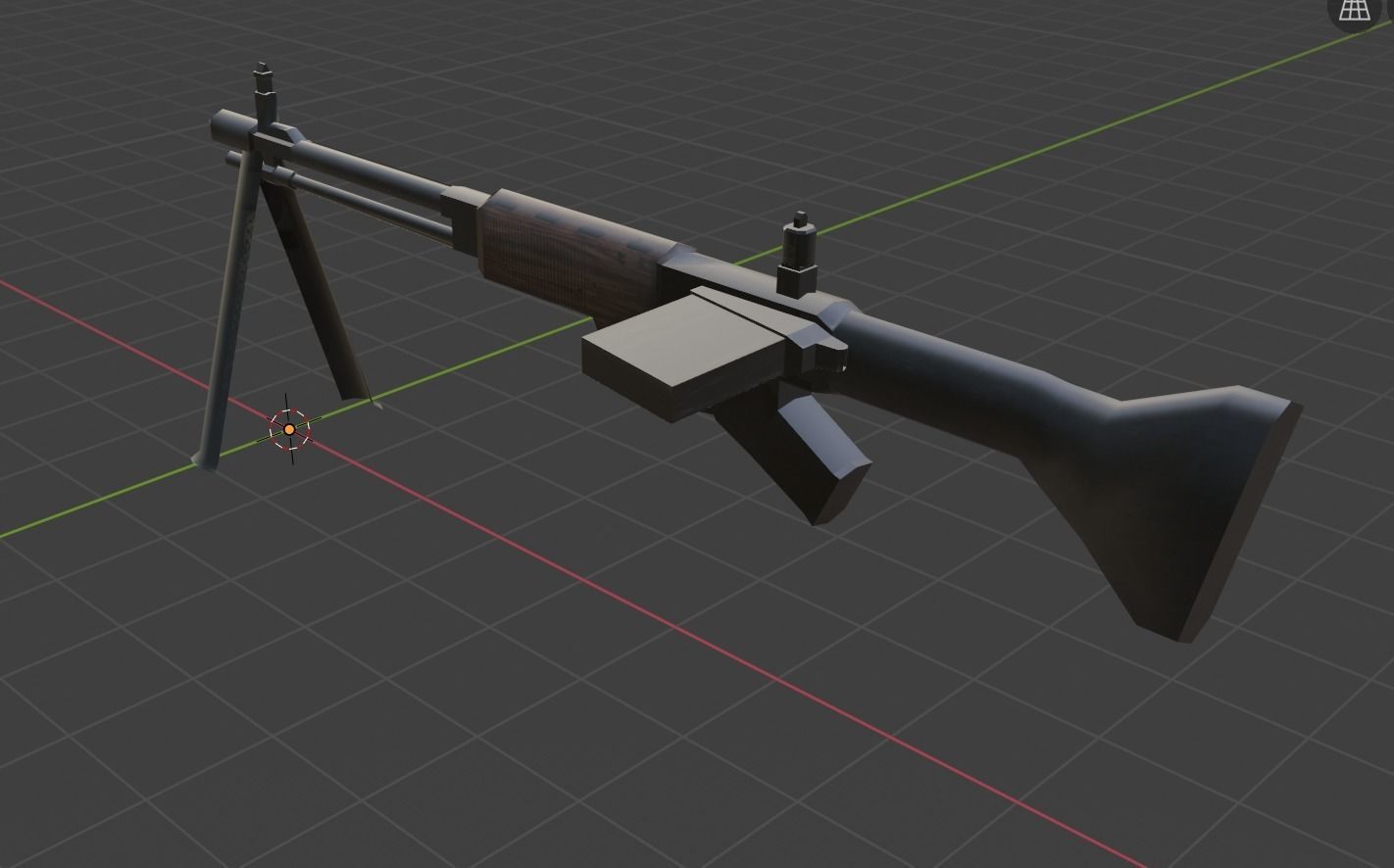 weapon fg42 Low-poly 3D model_2