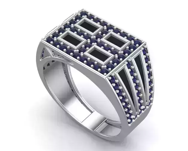 White Gold Men Ring                  