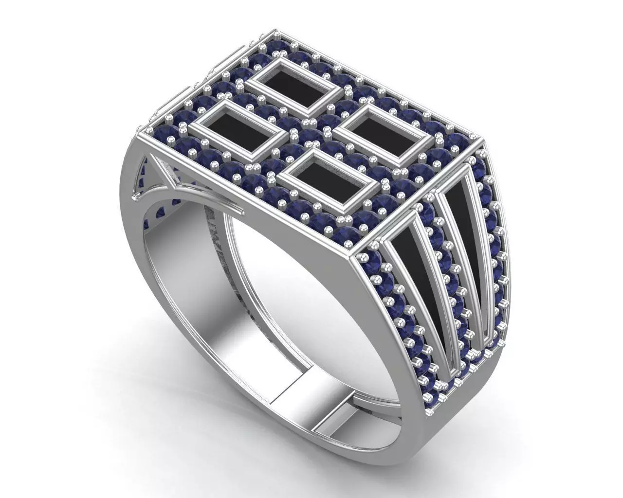 White Gold Men Ring 3D print model